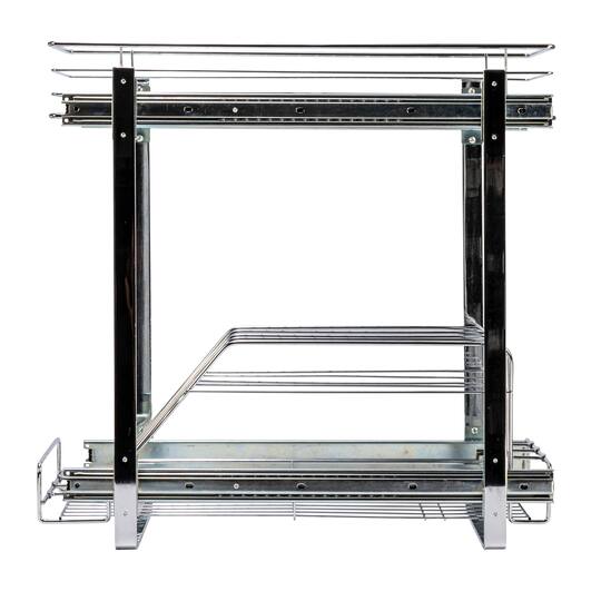 Household Essentials Glidez Chrome-Plated Steel 2-Tier Dual-Sliding Storage Organizer